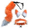 DRESHOW Fuchs Kunstpelz Schwanz Katzenohren Haarspange Halloween Party Kostüm Halsband Cosplay Set für Damen
