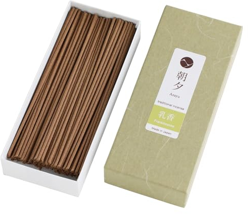Asayu Japan Traditionelle Räucherstäbchen mit Weihrauchduft (40g) für morgendliche Meditation, Entspannung oder Yoga, Made in Japan - Weihrauch