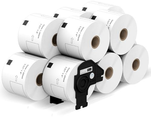 Printholic DK-1202 Versandetiketten kompatibel mit QL Etikettendruckern QL800 QL810W QL820NWB QL1100, Ersatz für 6,1 x 9,9 cm Versandpapieretikettenrolle (300 Etiketten/Rolle, 12 Rollen)