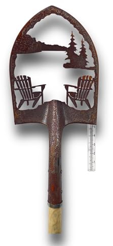 Crispe Edelrost Deko-Schaufel mit Regenmesser - Relax - Gartendekoration für außen, Höhe: 180 cm