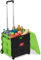 Relaxdays Einkaufstrolley, Klapptrolley mit Rollen & Deckel, Teleskopgriff, bis 35 kg, Faltbarer Trolley, grün/schwarz