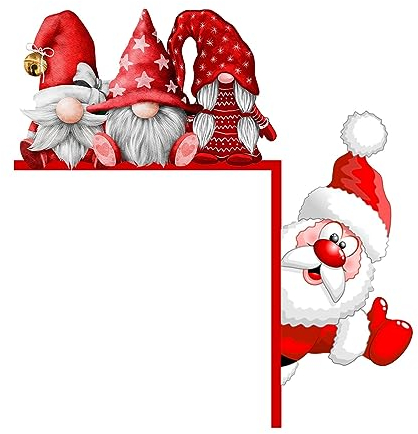 Türrahmen Deko Weihnachten - Lustige Holz Dekoration Mit Elch, Weihnachtsmann, Schneemann - Geschenke Türdeko für Die Dekoration Von Türrahmen und Weihnachtsecktürrahmen
