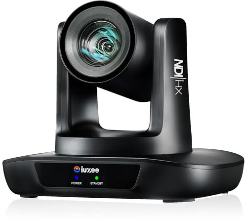 iuZee NDI AI PTZ Kamera 30X Optischer Zoom mit USB/HDMI/3G-SDI/RJ45 IP Live-Streaming Kamera KI-Auto-Tracking Camera PoE 1080P 60FPS für Kirche Gottesdienst Bildung Sport Events vMix OBS YouTube