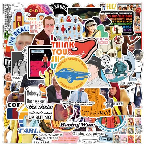 63Pcs I Think You Should Leave Stickers Pack, Cute Cartoon Vinyl Waterproof Sticker Decals for Water Bottle, Laptop, Phone, Scrapbooking, Journaling Gifts for Kids Teens Adults for Party Supply Decor