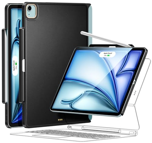 Magic-Tastatur-kompatible Hülle für iPad-Air 11 Zoll – M2-Hüllen mit Stifthalter für SmartKeyboard, Folio, schlanke Rückseite, für iPad Air 4/5/6. Generation (Tastatur nicht im Lieferumfang enthalten,