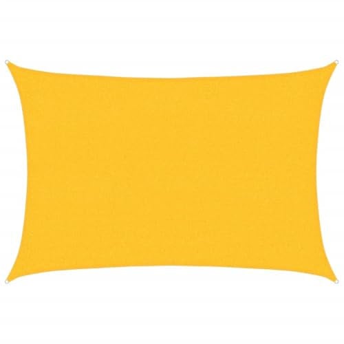 vidaXL Voile d'ombrage 160 g/m² rectangulaire Jaune 2x3 m PEHD, Voile de Soleil, Voile d’ombrage, Store de Patio, Voile de Pare-Soleil