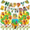 QWEPU Lio-n Geburtstag Party Dekoration, 36PCS Dekoration Banner Tortentopper für Lio-n Geburtstagsdeko Ballon Partys