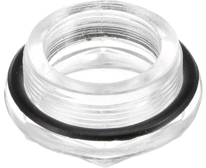 QUARKZMAN Ölschauglas für Luftkompressor M36 x 1,5 mm Gewinde Ölstandsanzeige Kunststoff Sechskant-Ölanzeigefenster mit O-Ring für Getriebebehälter, Transparent
