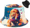 Malaxlx Damen Löwe Muster Fischerhut Bucket Hat Anglerhut Sonnenhut Reversibel Fischerhüte Sommerhut Faltbarer Strandhut Draussenhut