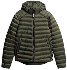 Superdry Herren Fuji Sport Steppjacke mit Kapuze Army Kaki XXL