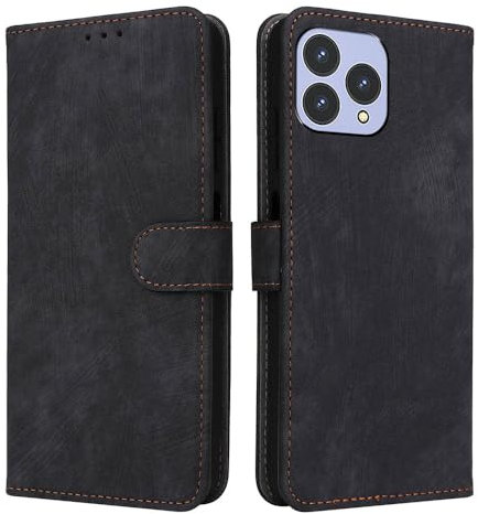 XINNI Handyhülle für Cubot P80, RFID Protect PU/TPU Klappetui Schutzhülle Flip Magnetisch Telefonhülle, Schwarz