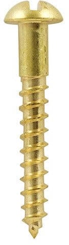 Solid Brass Slotted Round Head Wood Screws, 2mm - 4mm, #2, #3, #4, #6, #8 (Pack of 20, 50, 100, 200) (20, 3.5x25 (6x1))