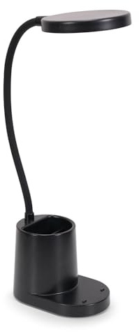 ValueLights | Black Rechargeable Goose Neck Dimmable Desk Lamp with Pen Holder Dimmable Flexible Reading Task Light | Table Lamps, Home Décor & Improvement Essential