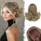 BARSDAR Pferdeschwanz Haarteil, 25cm Wellige Kurzes Comb Clip Ponytail Extension mit Kordelzug für Damen Synthetisch Haarteile Pferdeschwanz Haarverlängerungen - Schokoladen Braun mit Highlights