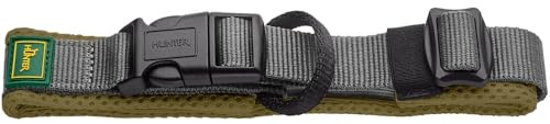 Hunter Halsband Maldon, Farbe: Oliv, atmungsaktives Mesh, Robustes Nylon, lautlos & allergikerfreundlich, Zugentlastung, integriertes Adresslabel, besonders leicht, Größe: S