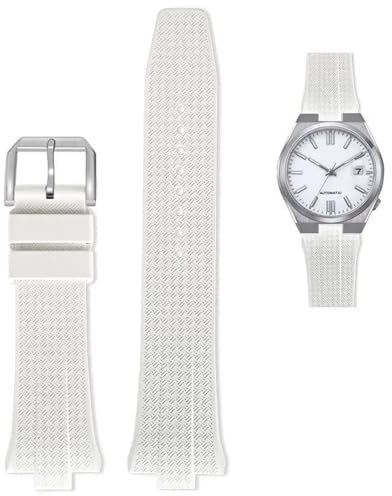 SRDRK FKM Fluorkautschuk Uhrenarmband für Citizen TSUYOSA Collection NJ0150 NJ0151ME Uhrenarmbänder Herren Damen Armband Bunt(White)