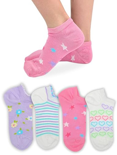 LEON D'ORO Calzini Bambina Cotone Filo di Scozia 4 Paia Calze leggere e traspiranti Made in Italy (IT, Numero, 23, 28, ASS1-CORTO)