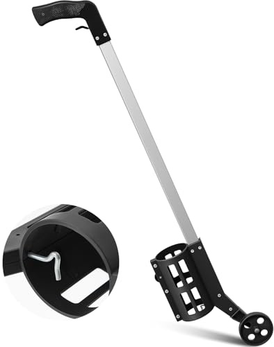 Zonon 1 Piece Wheeled Marking Wand for Line Paint Spray Side Push,Black | Industrial Applicator for Survey Painting, Spray Paint Wand for Ground Stripe, Parking Lot and Warehouse Marking Tool