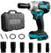 Impact Wrench 1/2 Inch, 600Nm Cordless Impact Wrench 1/2 inch Compatible with Makita 18V Battery, Electric Brushless Wrench Driver with 6 Socket Set (No Battery)
