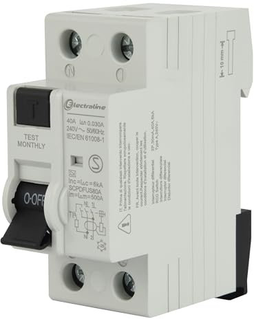 Electraline 87009 Interruttore Differenziale 40A, sensibilità 30mA, tipo A