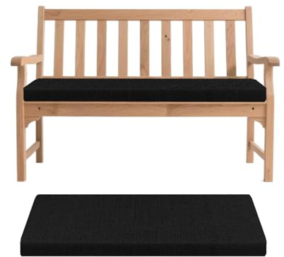 Generisch Bankauflage, Abnehmbarem Sitzkissen Banks, rutschfeste Gartenbank Auflage, Waschbar Sitzauflage Banks für Innen Outdoor Fensterbank Couch ban k Eckbank Auflagen,Schwarz,110x45x5cm
