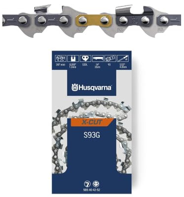 Husqvarna X-CUT S93G 36 cm 3/8 mini 1,3 mm | Halbmeißel Sägekette mit 52 Treibgliedern – Originalteil made in Sweden