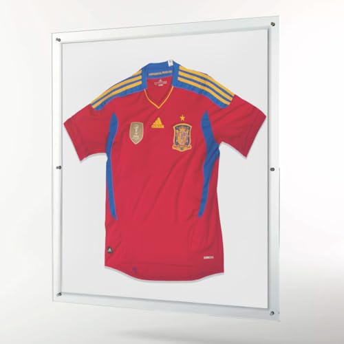 EstudioPlast Cornice per Maglia da Calcio – Espositore in acrilico vetro premium 70 x 80 cm con cornice completa da 10 mm e montaggio a parete