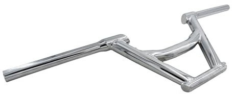 BMX Handlebar, 710mm Length, 31.8mm/22.2mm Clamp, Black and Chrome (Chrome)