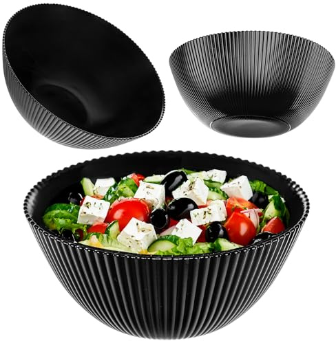 KADAX Saladier de 20 cm en verre opale noir, idéal comme bols à céréales, bols à soupe, bols à salade, bols à dessert ou bols de service (noir)