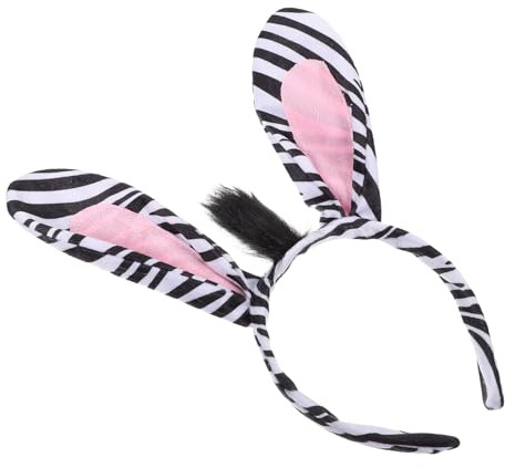 MAGICLULU Zebra Haarreif mit Kuscheligen Tierohren Party und Cosplay Haarband für Damen und Mädchen Vielseitiges Zebra Kostüm Accessoire für Fasching und Foto Requisiten