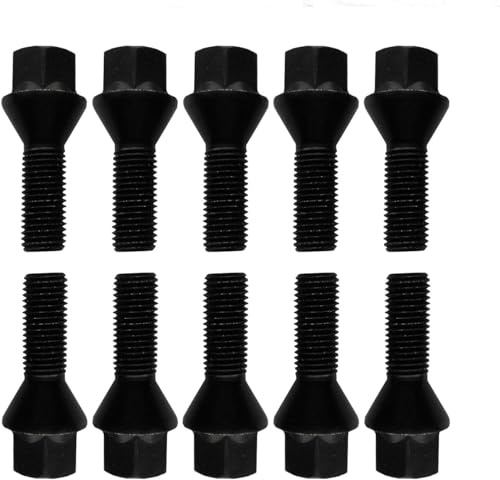 TRACER 10x Radschraube M12x1.25 Kegelbund 60° 22mm | Schlüsselweite 17mm kompatibel mit Ford KA II 08