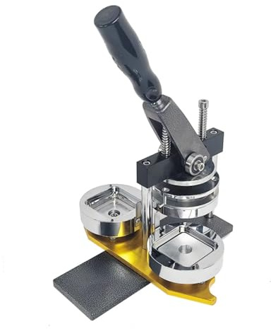 DIY Square Fridge Magnet Maker Machine, 2in/5cm Photo Button Press with 100-Piece Kit for Custom Badges, Pins & Magnets