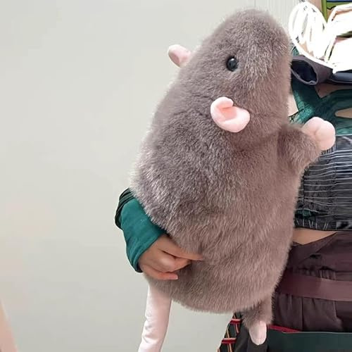 ZBELLO Extra Thicc Fat Rat Plush Toy - Super Soft Chubby Grey Mouse Plushie, Cute Cozy Huggable Animal Pillow for Kids, Teens & Adults, (Brown,35CM)