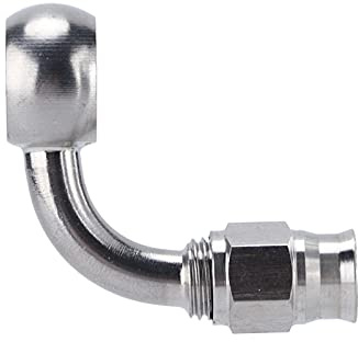 AN - 3 Raccordo per tubo flessibile del freno a occhio per banjo, adattatore in acciaio inox a 90° per sistemi frenanti automobilistici, connettore di estremità per tubo flessibile