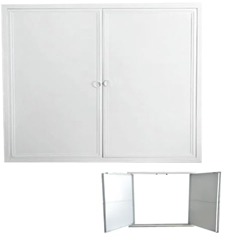 Panel de Acceso Aleación Aluminio, Tapa Contador Luz de Pared, Puertas Dobles con Tiradores para Eléctrica Fontanería Pared(60x80cm/24x31in)