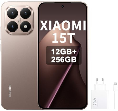 XIAOMI 15T, Smartphone 12+256GB, Display da 6,83 120Hz, MediaTek Dimensity 8400-Ultra, Obiettivo ottico Leica Summilux 50MP, 5500mAh, Garanzia 2 anni,Oro,con caricatore da 120 W