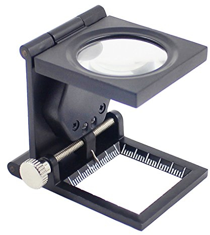 Standlupe 10X Fach Leselupe mit LED Beleuchtung Klappbare Tischlupe Arbeitslupe Vergrößerungsglas für Senioren, Inspektion, Reparatur, Handarbeiten und Hobby Schwarz