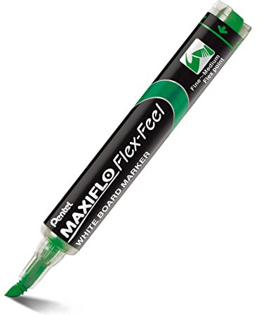 Pentel MWL5SBF-DX Maxiflo Flex-Feel Whiteboard-Marker, 12 Stück Grün