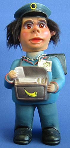 RAKSO Souvenir Wackel Figur Postbote groß Wackelfigur Deko Sammlerfigur Original mit beweglichem Kopf H 22 cm