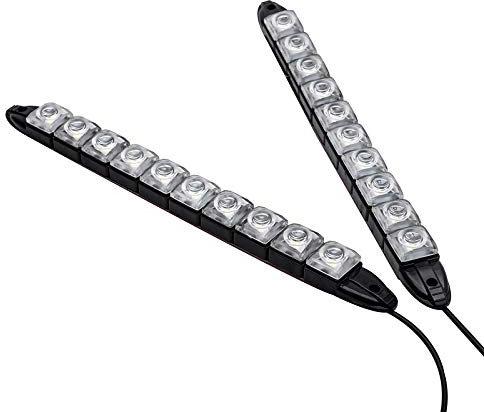 HugeAuto 2Pcs 10 LED Car Daytime Running Light White DRL Daylight Fog Lamp Waterproof Driving Head Lights