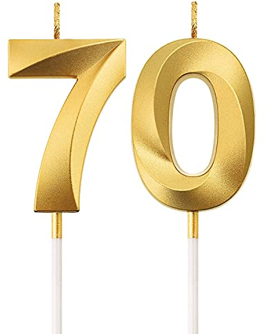 BBTO 70. Geburtstag Kerzen Kuchen Ziffer Kerzen Alles Gute zum Geburtstag Kuchen Topper Dekoration für Geburtstag Party Hochzeit Jahrestag Feier Lieferungen