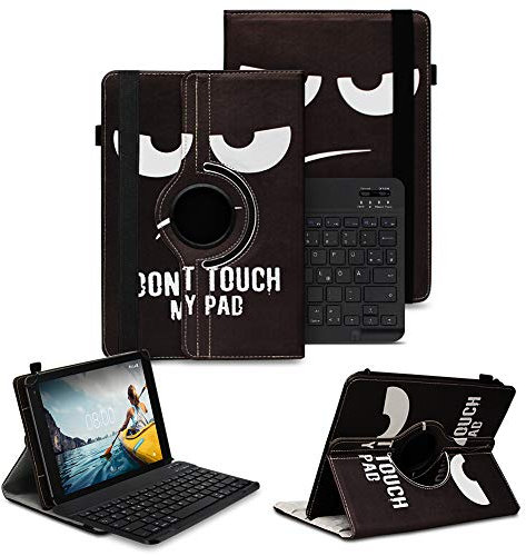 NAUC Schutzhülle + Tastatur kompatibel für XGODY P70 Pro 10,36 Zoll Tasche Tablet Schutz Hülle Kunstleder Bluetooth Tastatur QWERTZ 360 Drehbar Cover Keyboard Case, Farben:Motiv 5