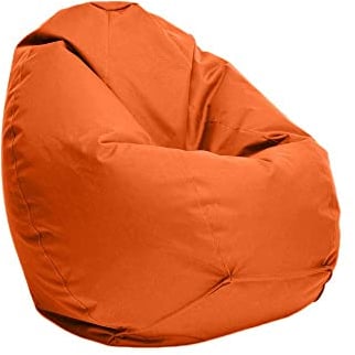 Bruni Sitzsack Classico L in Orange – XL Sitzsack mit Innensack zum Lesen, Abnehmbarer Bezug, lebensmittelechte EPS-Perlen als Bean-Bag-Füllung, aus Deutschland
