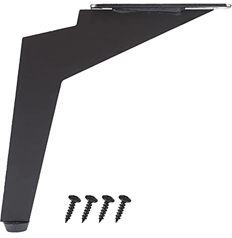 LOVEM Möbelfüße 15cm, Schwere Möbelbeine Edelstahl Schrankfüße Sofa Füße TV Schrank Füße Couchtischbeine Bettfüße Tischfüße Galvanikfläche | Kunststoff-Pad,4× Möbelfüsse schwarz
