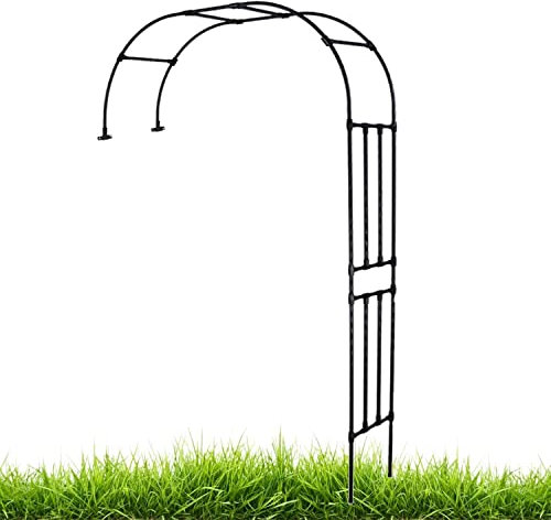 DJZZ Rosenbogen halbrund Gartenbogen Robuster Rankhilfe Bogen Gartendeko Halbbogen für Kletterrosen (Color : Schwarz, Size : 240x40x240cm)