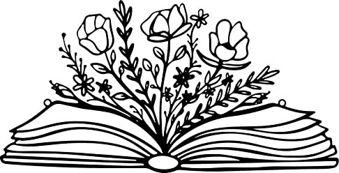 SwallowLiving 35,6 x 17,8 cm Leseschild, Dekoration, Buchliebhaber, Lehrer, Geschenk, schwarzes Metallbuch, Blume, Wandkunst für Bibliothek, Lesezimmer, Wohnzimmer oder Schlafzimmer