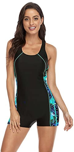 BEACHKINI Maillot De Bain Femme Maillot De Bain Une Pièce Maillot De Bain Dos Ouvert Maillot De Bain Compétitif,Gradient Noir,EU 42