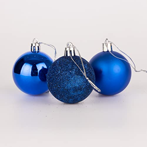 60 mm/6 Stück Weihnachtskugeln, bruchsicher, blau, Weihnachtsbaumschmuck, Kugel, Ornamente, Kugeln, Weihnachtsdekoration, Urlaubsdekoration, glänzend, matt, Glitzer