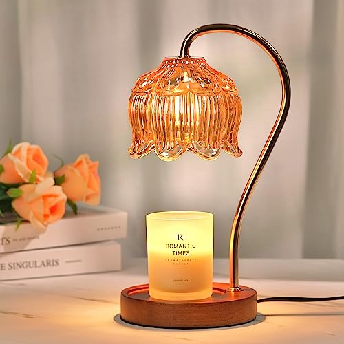 Funistree Flower Candle Warmer Lamp with Timer, Dimmable Candle Lamp Warmer, Mothers Day Birthday Gifts for Women Her Mom, House Warming for New Home Decor, Lotus Wax Warmer for Yankee Candles