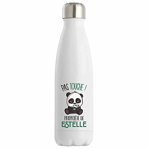Bouteille Isotherme Estelle Pas Touche Panda | Idée Gourde Cadeau Travail Métier Humour Collègue Homme Anniversaire Noël